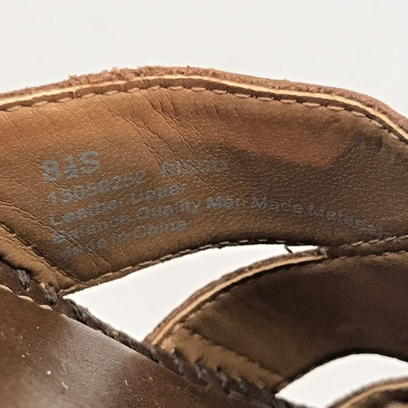 Naturalizer Risco Comfy Leather Slides Women's 8.5 Tan Open Toe Wedge Sandals - Picture 9 of 10